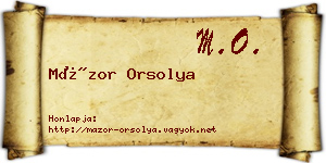Mázor Orsolya névjegykártya