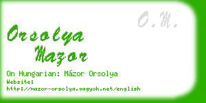 orsolya mazor business card